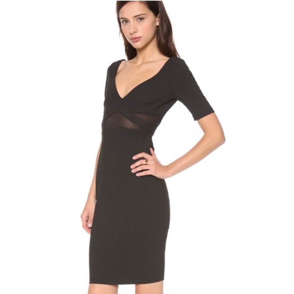 Elizabeth and James Black V-Neck Sheath Dress - Picture 2 of 12